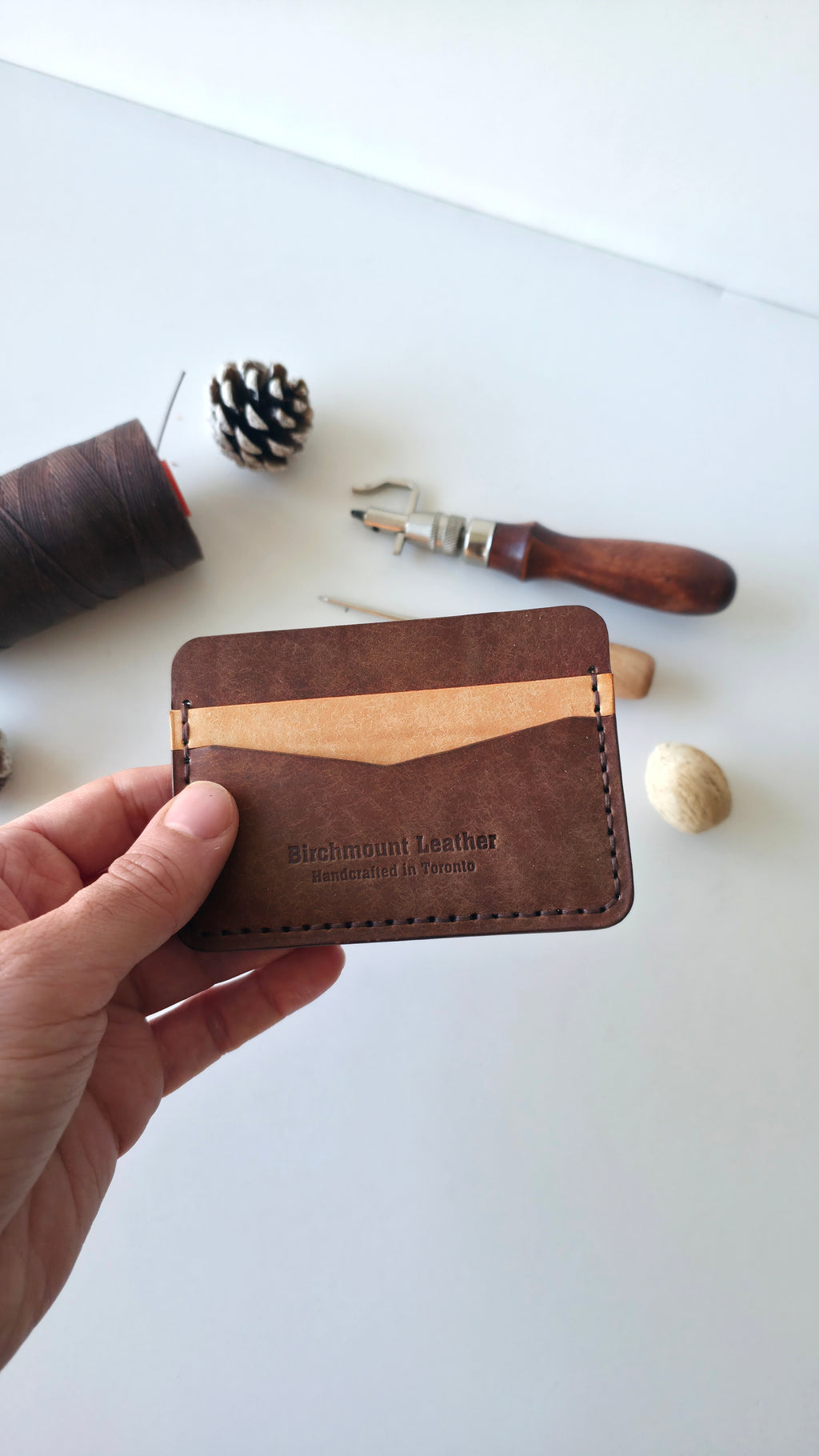 Pueblo Leather Card Holder Brown / Badalassi Carlo