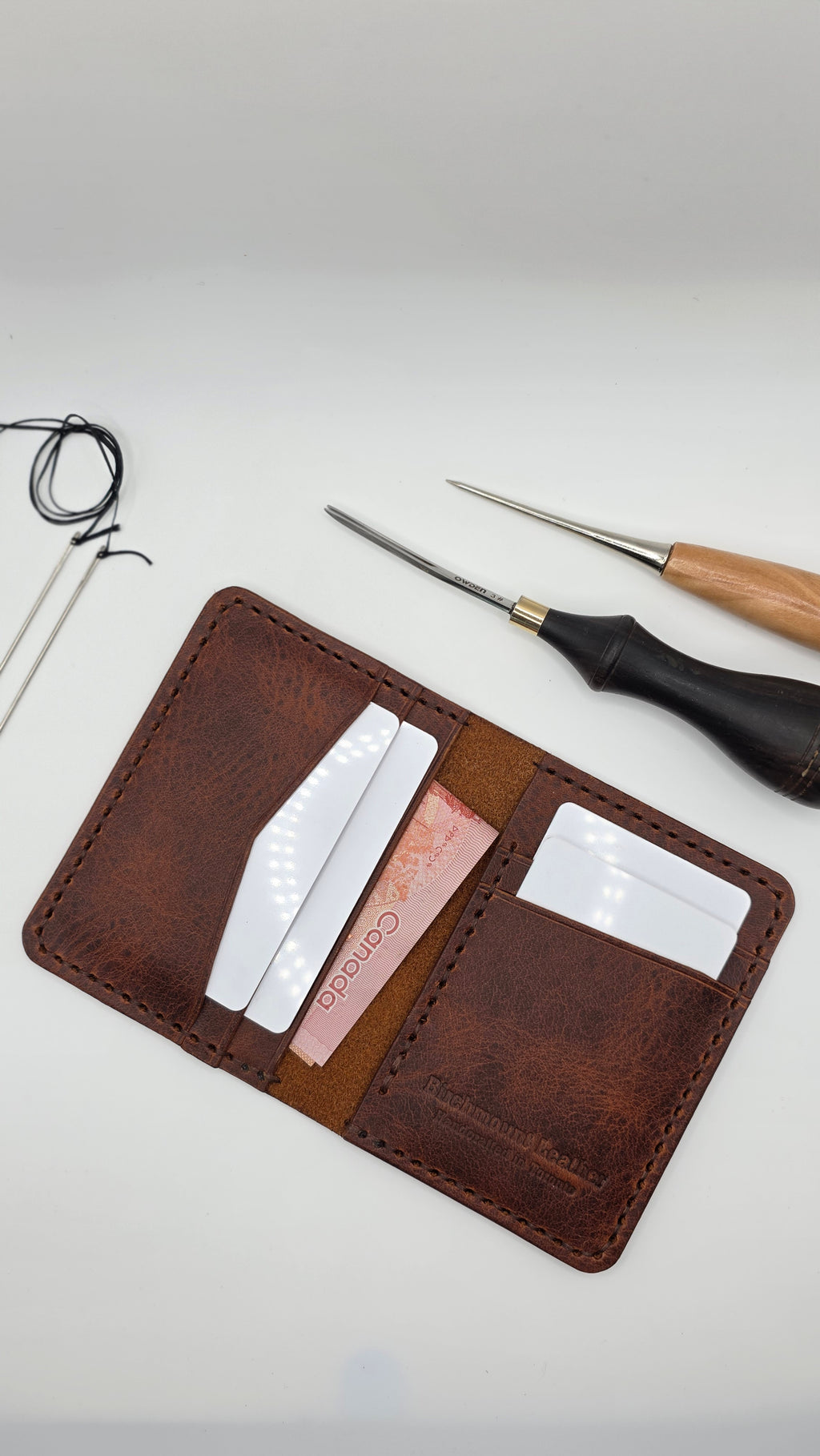 Handmade Vertical Wallet, Card Holder Wallet, Slim Wallet, Hand Stitched