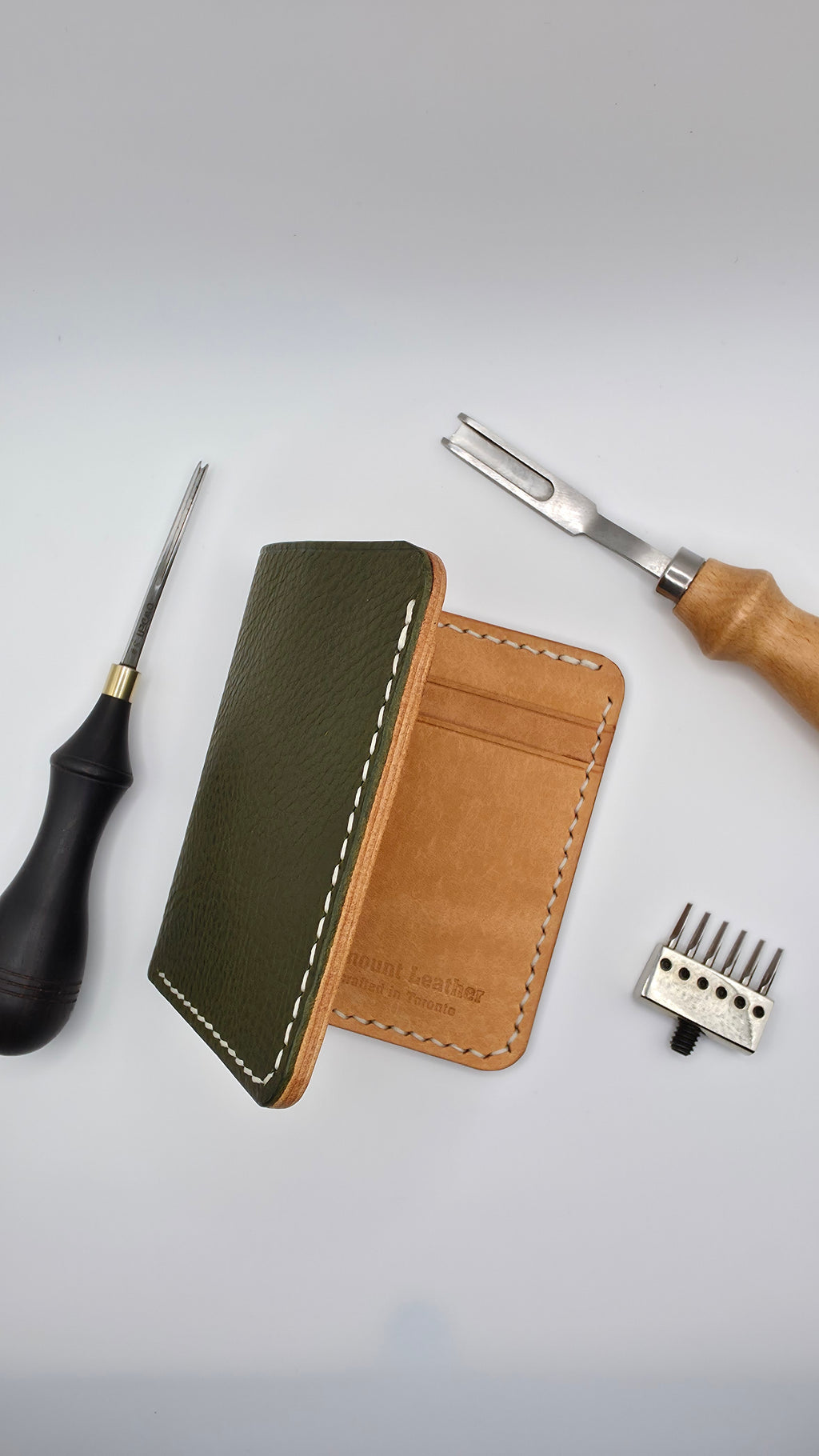 Minerva Box Vertical Wallet, Handmade Wallet with Money Slot, Bifold Wallet,
