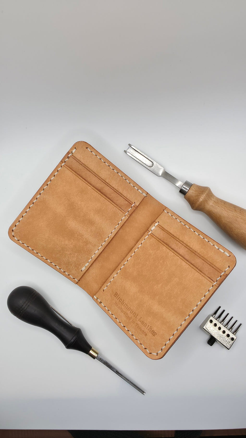 Minerva Box Vertical Wallet, Handmade Wallet with Money Slot, Bifold Wallet,