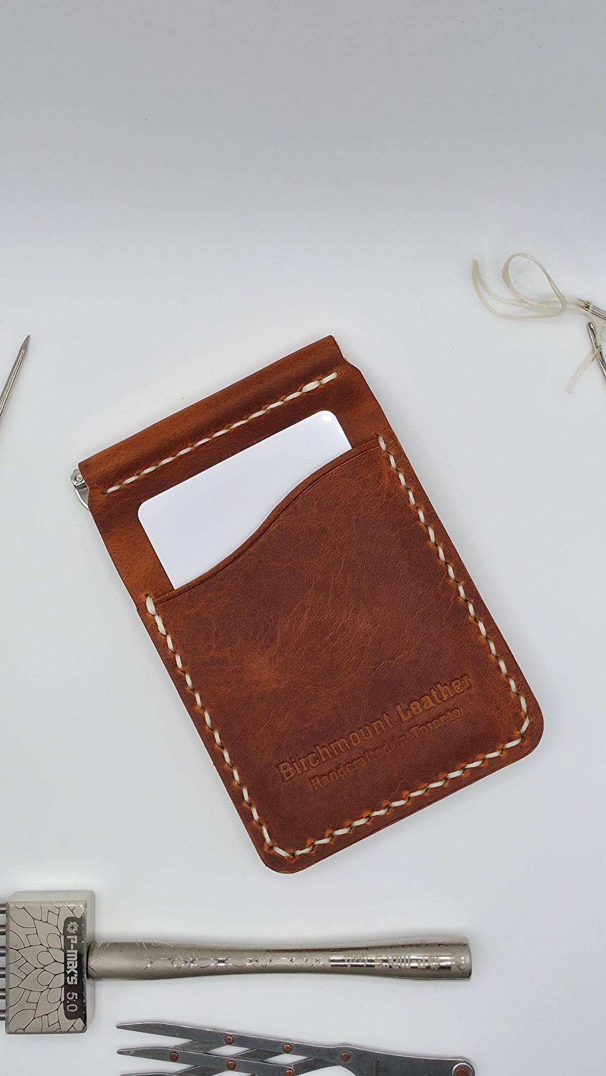 Horween Leather Money Clips Wallet, Bifold Card Holder, Handmade Wallet, Minimalist Wallet, Front Pocket Wallet