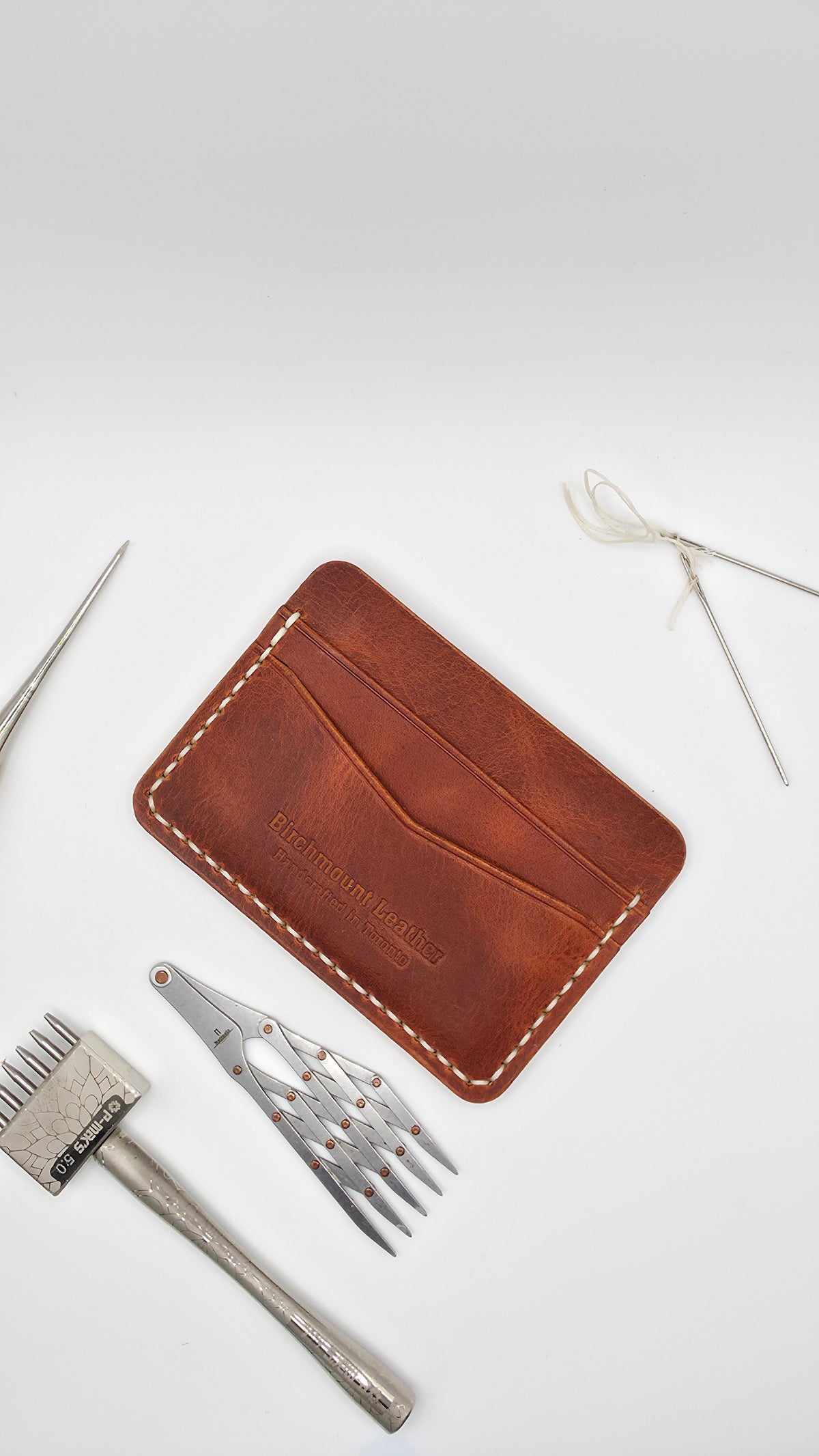 Horween Leather Card Holder, Handmade Wallet, Full Grain Leather