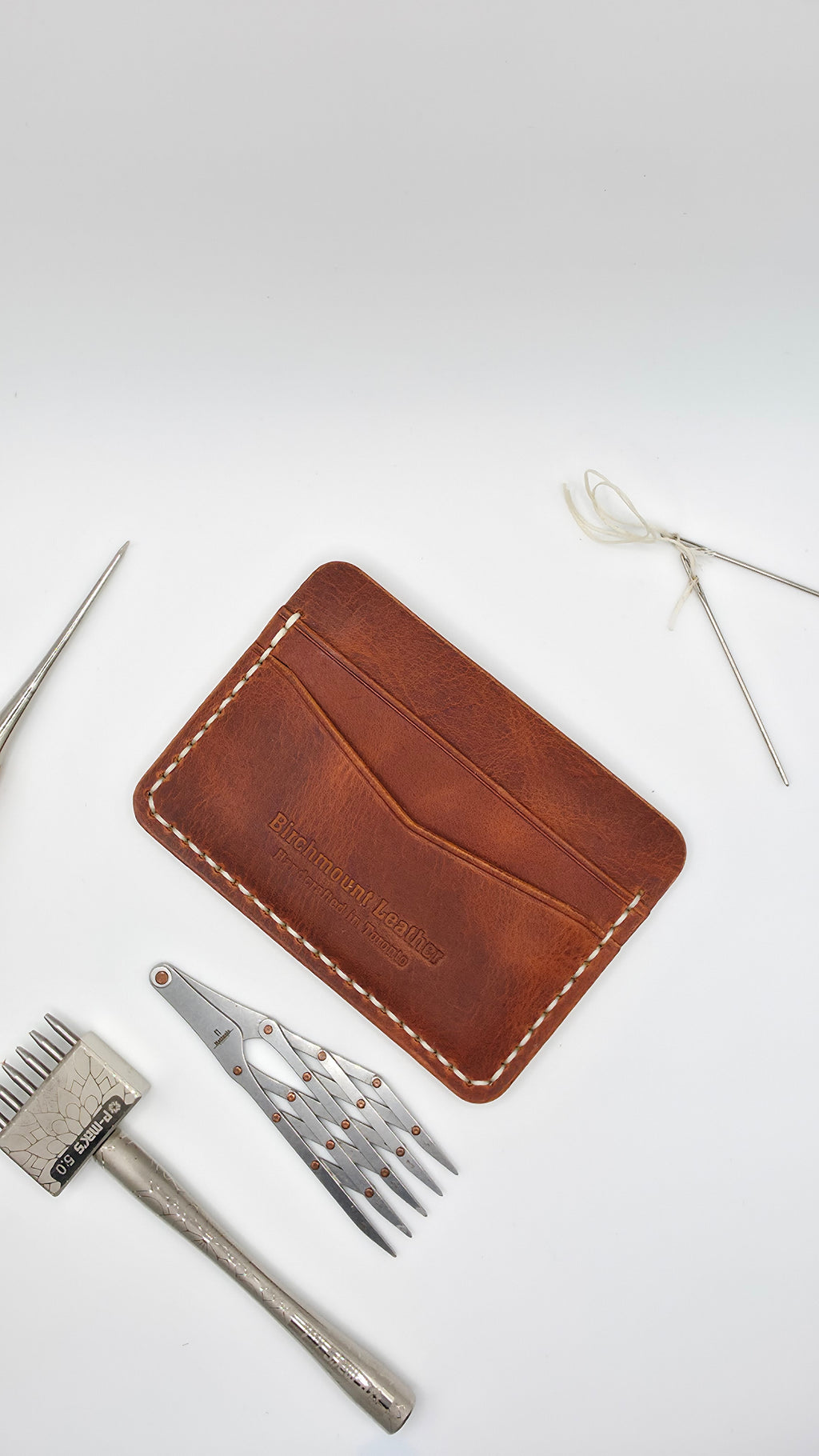 Horween Leather Card Holder, Handmade Wallet, Full Grain Leather