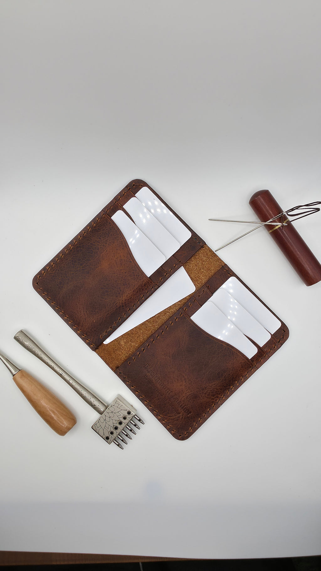Vertical Wallet with 8 Card Slots, Handmade Wallet, Vertical Bifold Wallet, Slim Wallet