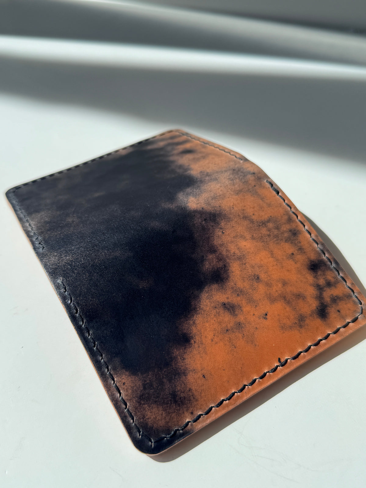 Shell Cordovan Bifold Wallet, Black Marbeled Shell Cordovan ROCADO