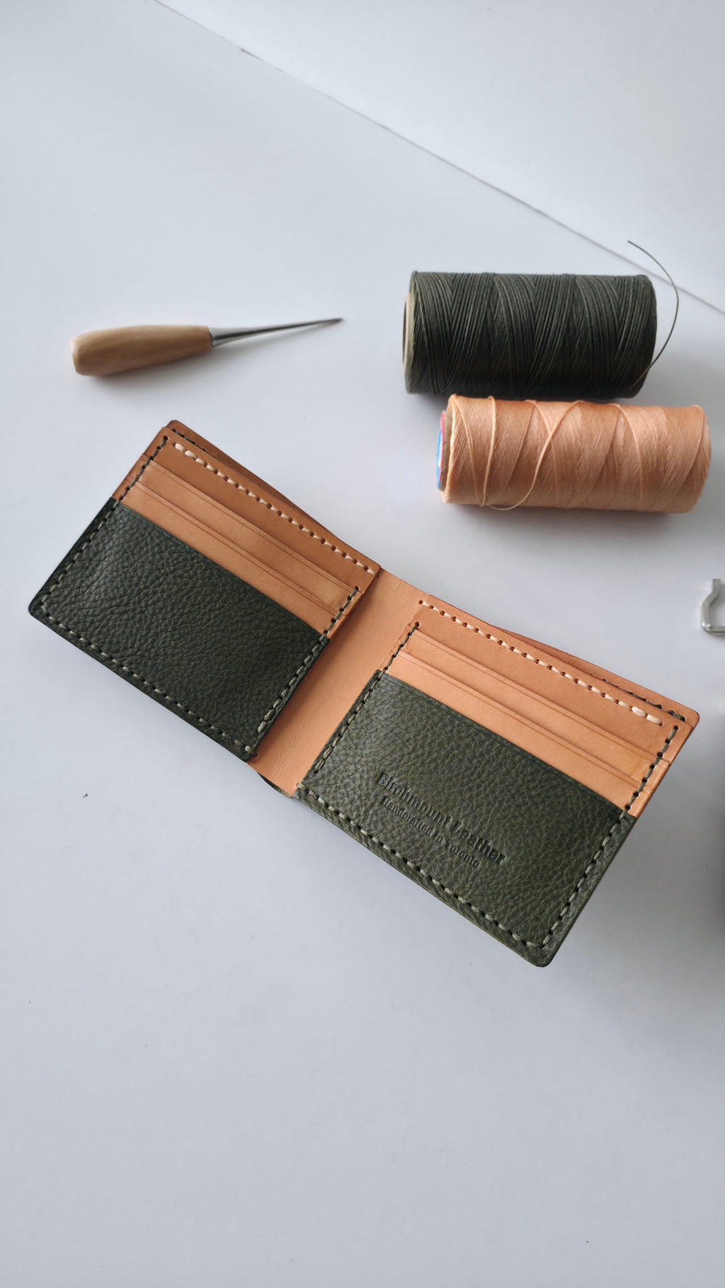 Minerva Box Bifold Wallet, Inside Badalassi Carlo Natural, Full Grain Leather, Handmade Wallet, Men's Wallet, Slim Wallet, Italian Leather