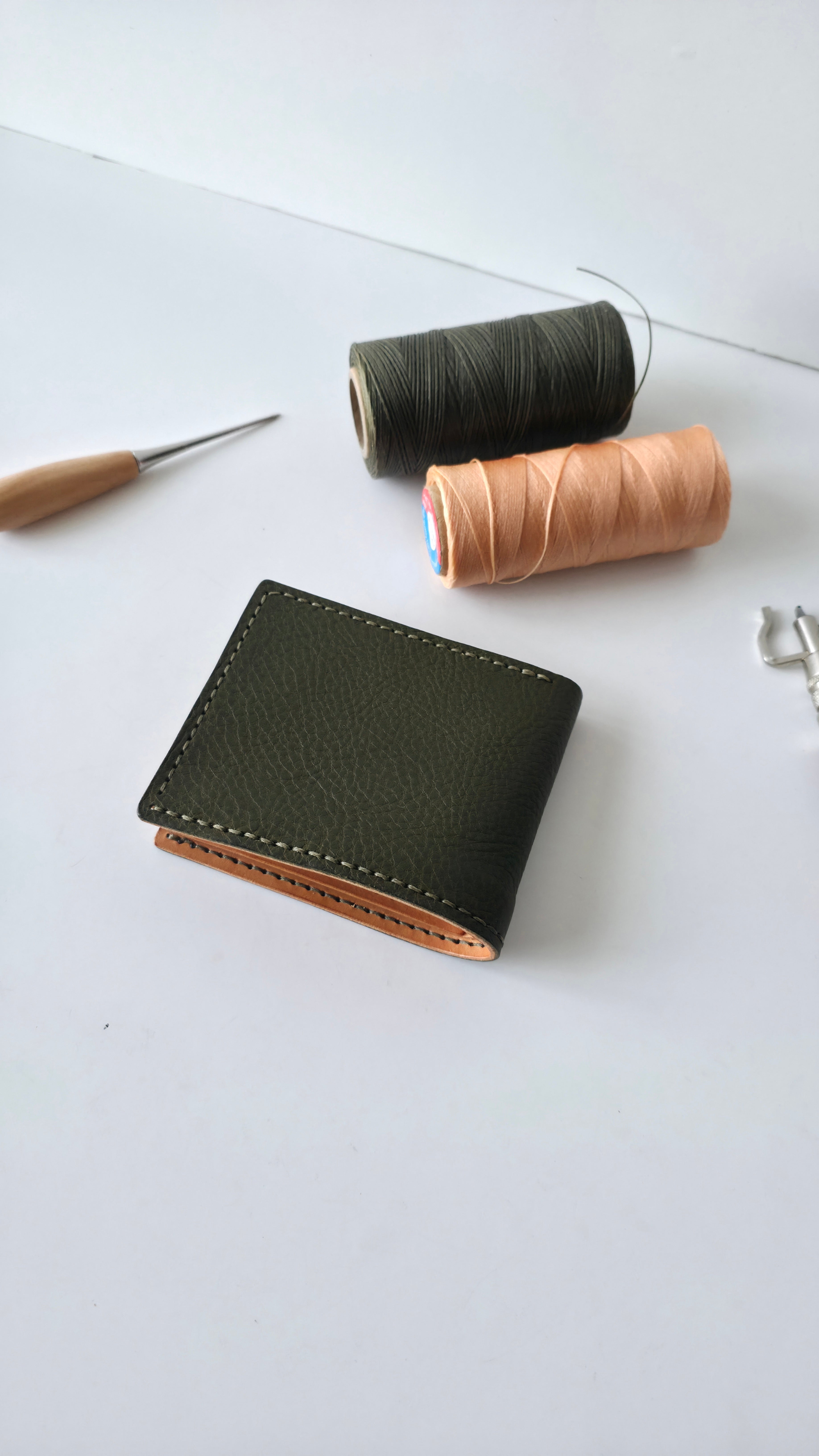 Minerva Box Bifold Wallet, Inside Badalassi Carlo Natural, Full Grain Leather, Handmade Wallet, Men's Wallet, Slim Wallet, Italian Leather