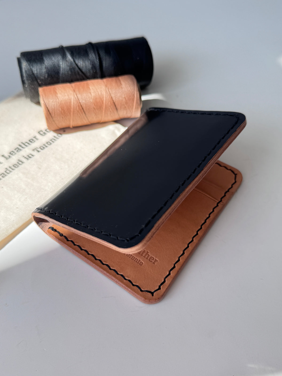 Shell Cordovan Bifold Wallet, Black Shell Cordovan ROCADO