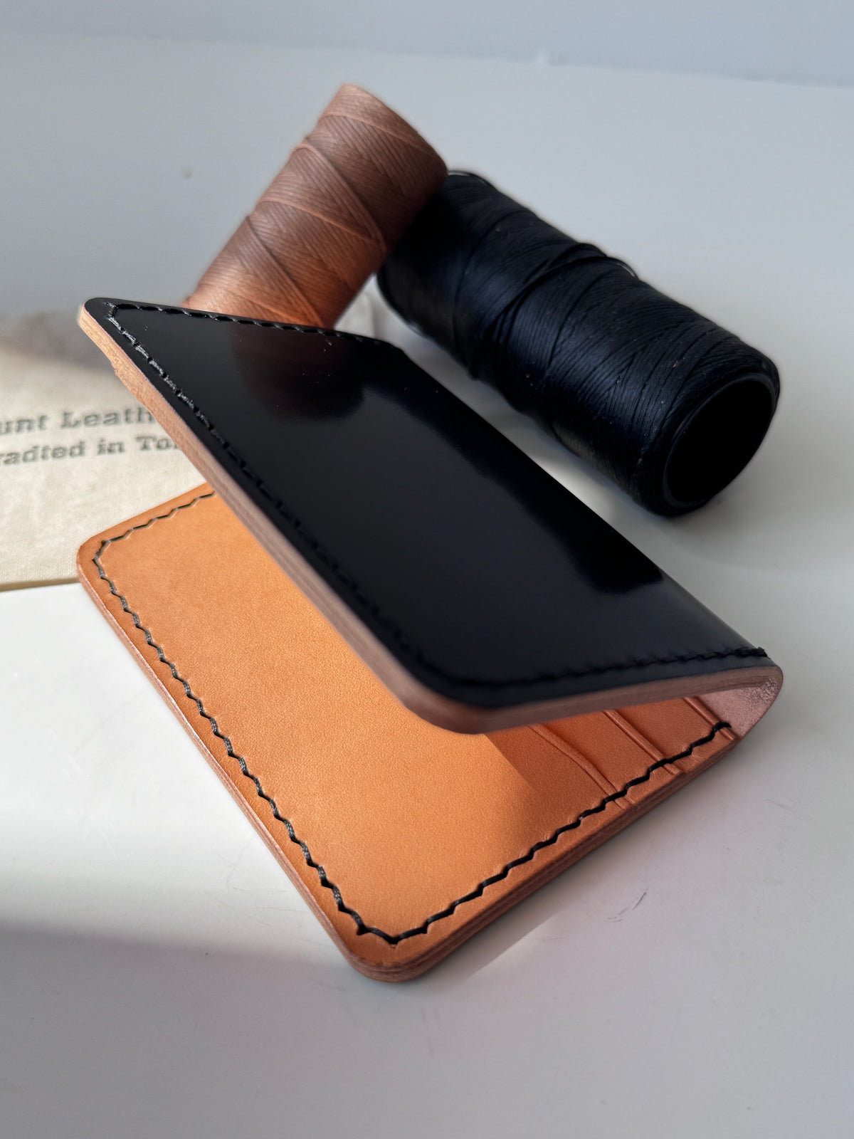 Shell Cordovan Bifold Wallet, Black Shell Cordovan ROCADO