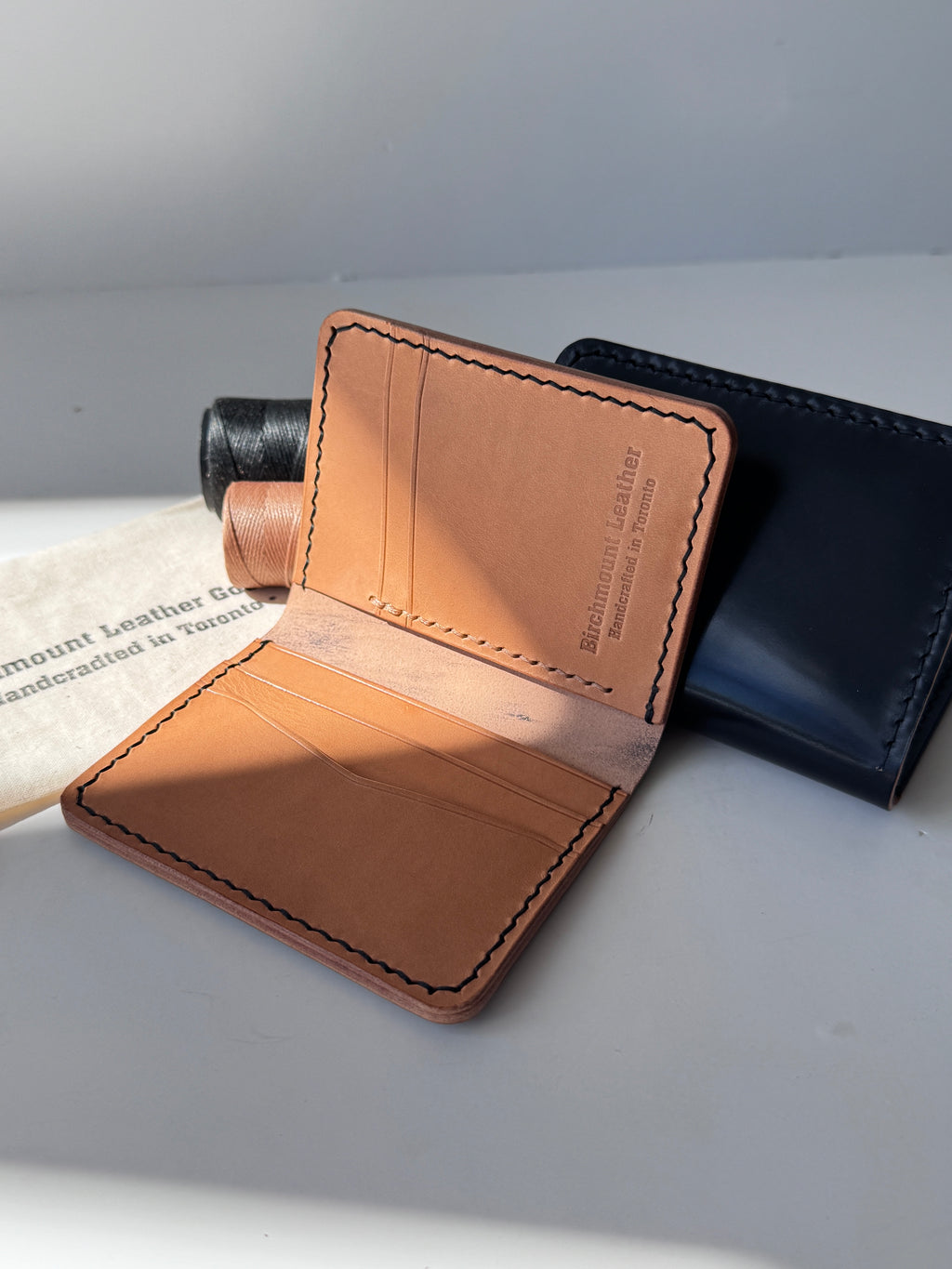 Shell Cordovan Bifold Wallet, Black Shell Cordovan ROCADO