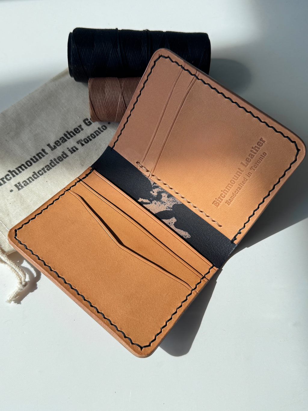 Shell Cordovan Bifold Wallet, Black Marbeled Shell Cordovan ROCADO