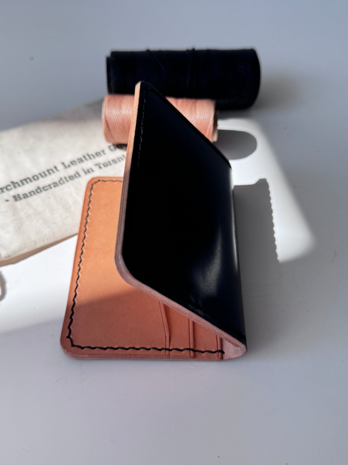 Shell Cordovan Bifold Wallet, Black Shell Cordovan ROCADO