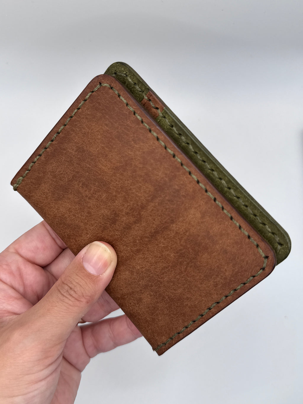 Pueblo Bifold Wallet, Olmo/Tan Wallet, Slim Wallet, Men's Wallet, Badalassi Carlo, Italian Leather, Hand Stitched, Full Grain Leather