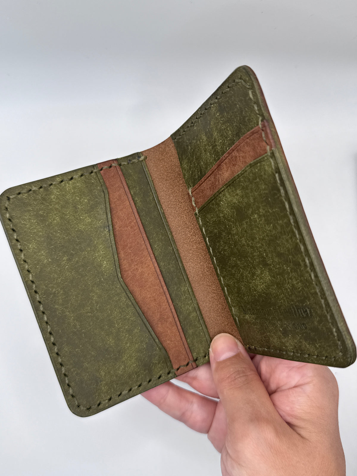 Pueblo Bifold Wallet, Olmo/Tan Wallet, Slim Wallet, Men's Wallet, Badalassi Carlo, Italian Leather, Hand Stitched, Full Grain Leather