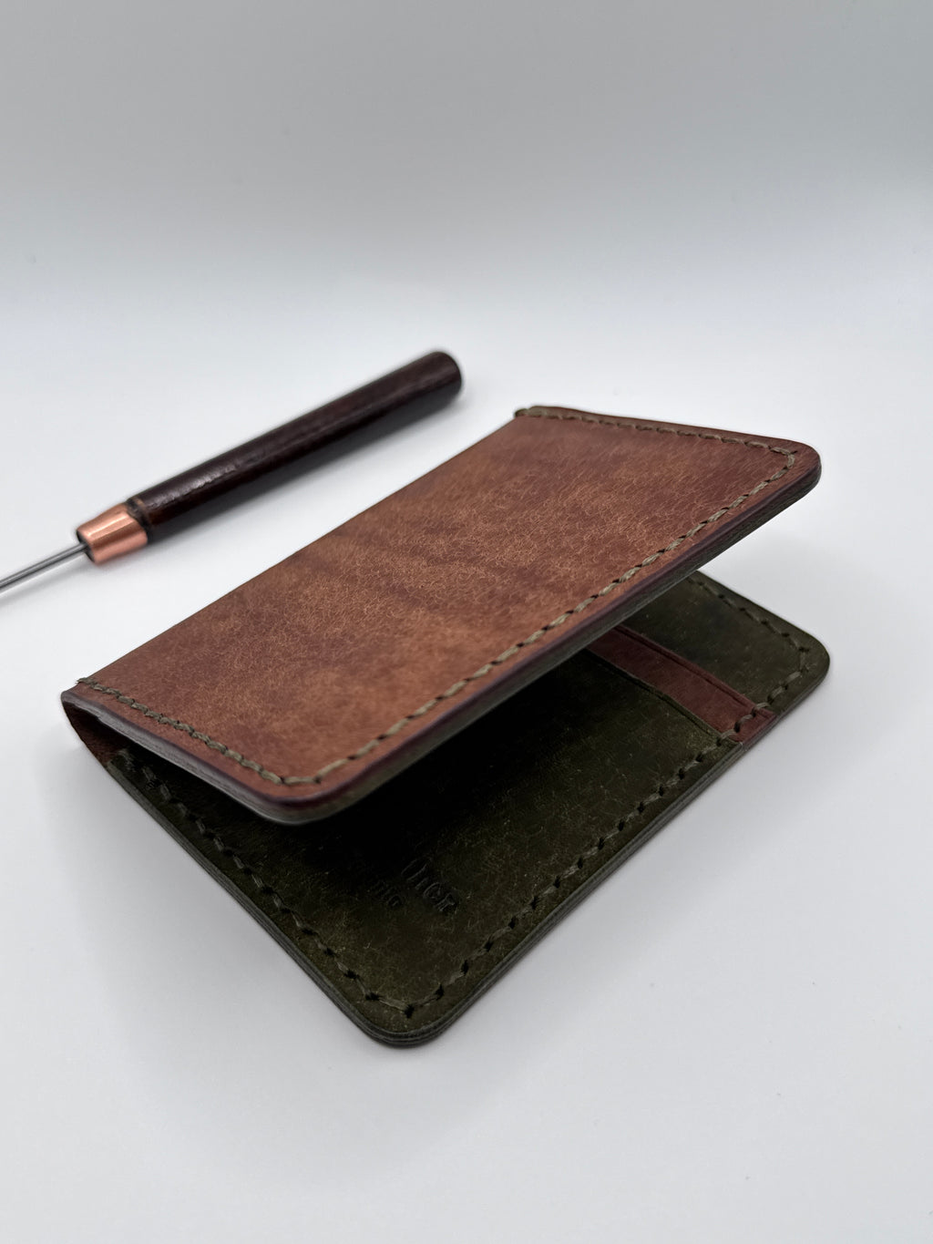 Pueblo Bifold Wallet, Olmo/Tan Wallet, Slim Wallet, Men's Wallet, Badalassi Carlo, Italian Leather, Hand Stitched, Full Grain Leather