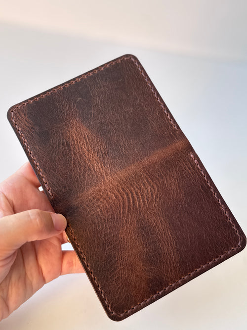 Brown Horween Leather, Bifold Wallet, Full Grain Leather