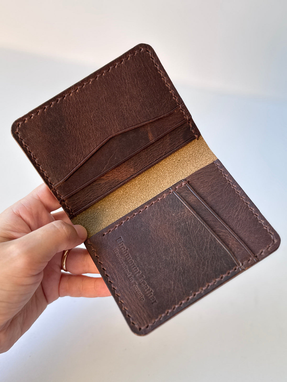 Brown Horween Leather, Bifold Wallet, Full Grain Leather