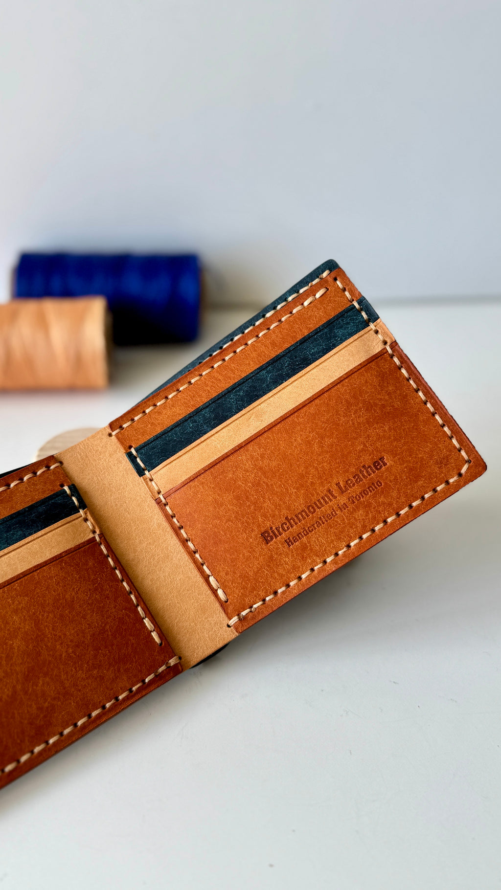 Pueblo Bifold Wallet, Full Grain Veg Tanned Leather, Handmade Wallet, Men's Wallet, Classical Wallet, Italian Leather, Badalassi Carlo