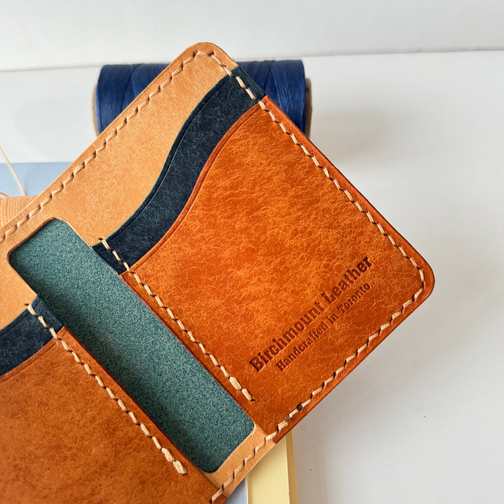 Pueblo Bifold Wallet, Italian Leather, Full Grain Leather, Vertical Wallet, Slim Wallet, Hand Stitched, Veg Tanned Leather,Minimalist Wallet