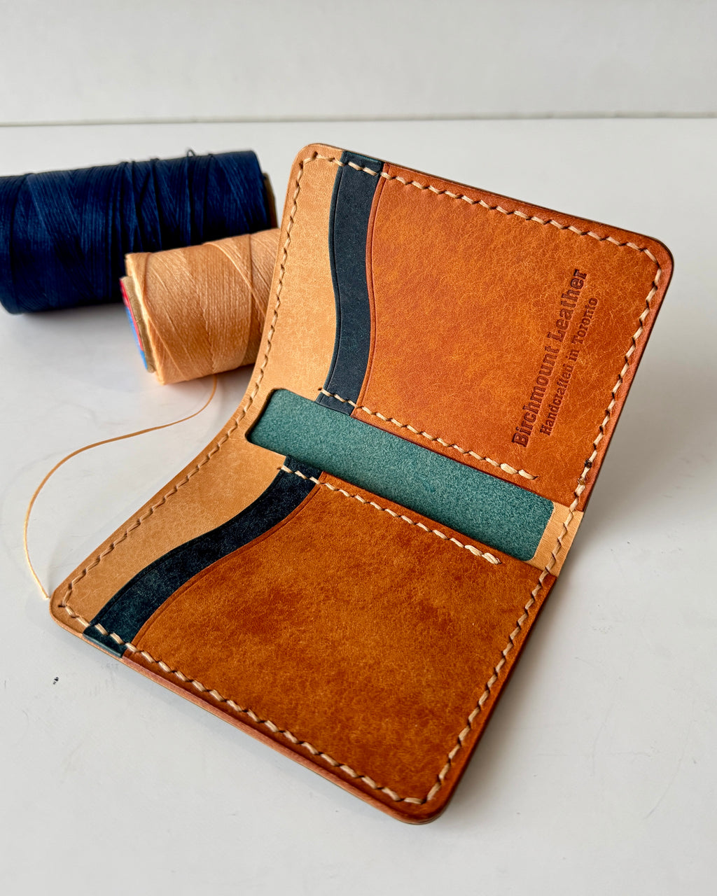 Pueblo Bifold Wallet, Italian Leather, Full Grain Leather, Vertical Wallet, Slim Wallet, Hand Stitched, Veg Tanned Leather,Minimalist Wallet