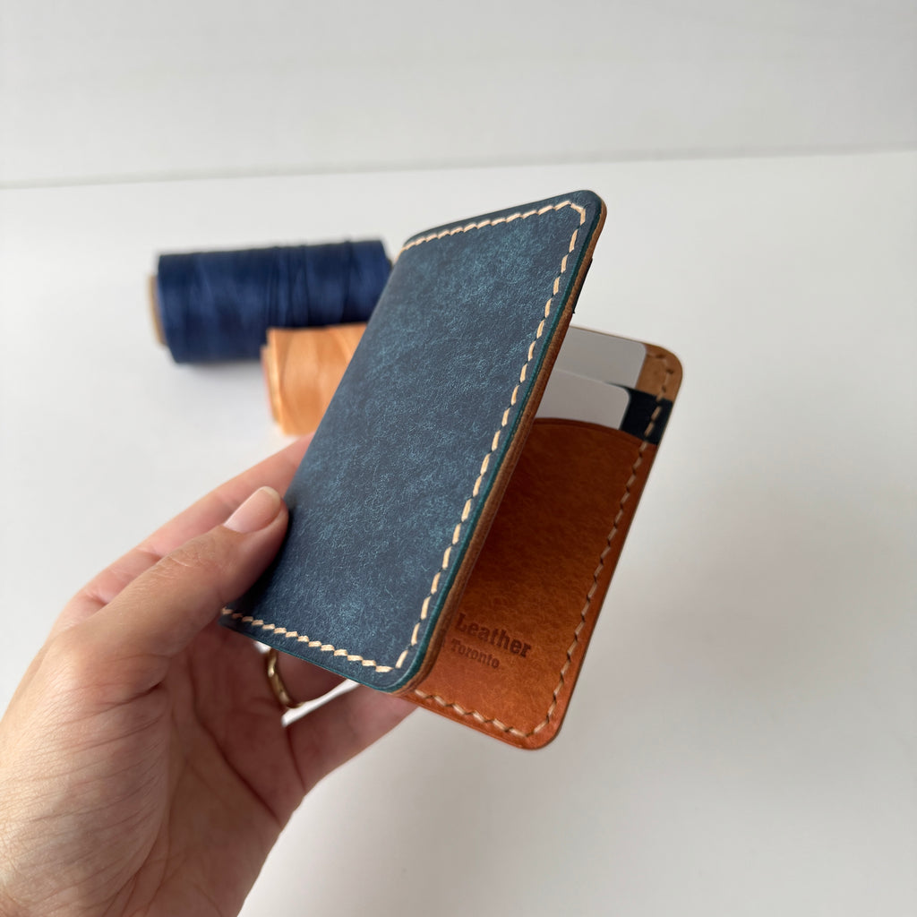 Pueblo Bifold Wallet, Italian Leather, Full Grain Leather, Vertical Wallet, Slim Wallet, Hand Stitched, Veg Tanned Leather,Minimalist Wallet
