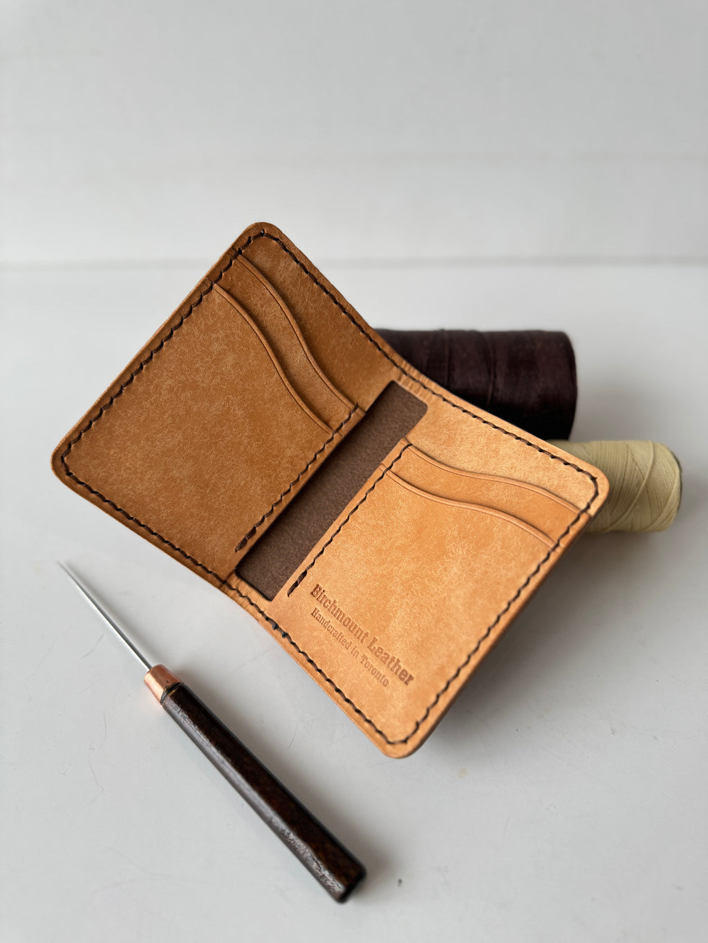 Pueblo Bifold Wallet, Italian Leather, Full Grain Leather, Vertical Wallet, Slim Wallet, Hand Stitched, Multi Colours, Minimalist Wallet
