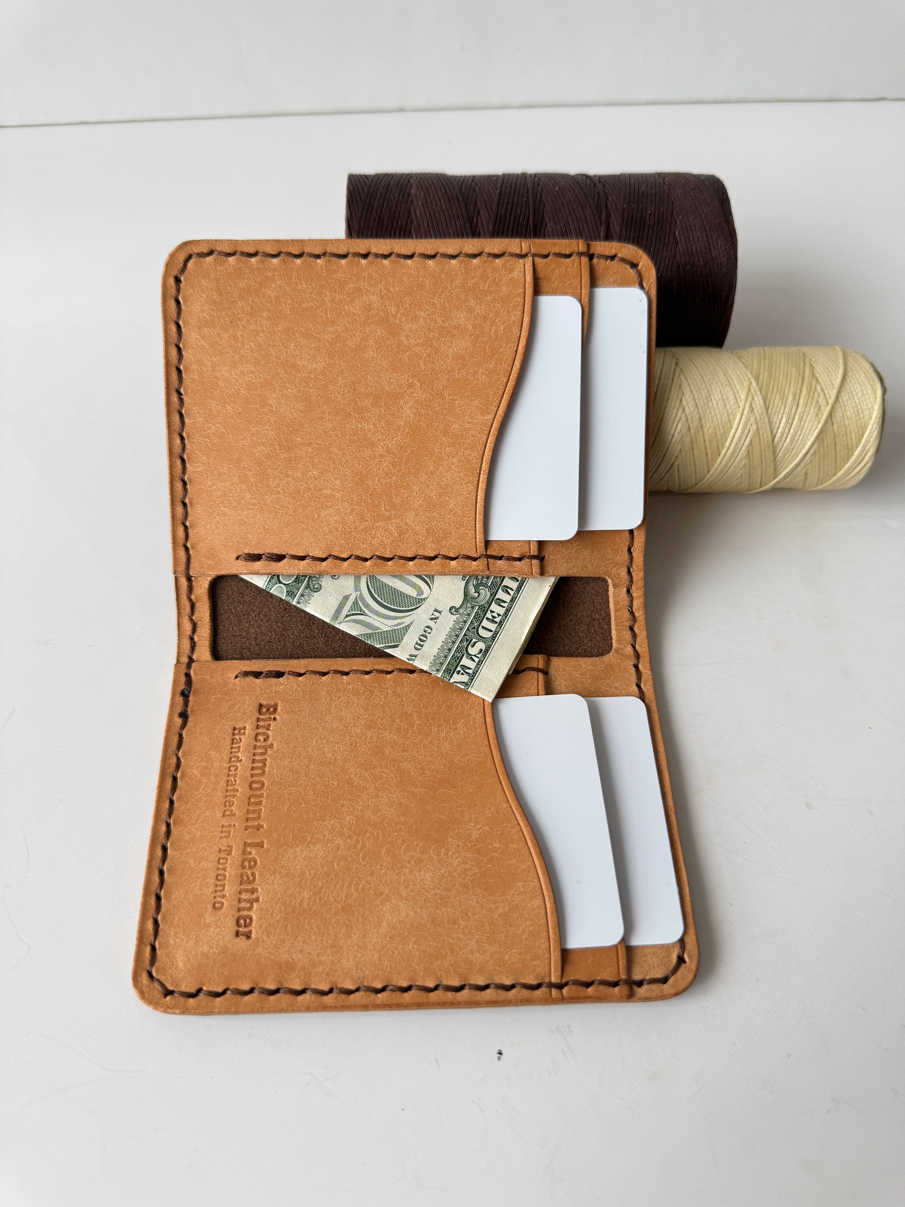 Pueblo Bifold Wallet, Italian Leather, Full Grain Leather, Vertical Wallet, Slim Wallet, Hand Stitched, Multi Colours, Minimalist Wallet