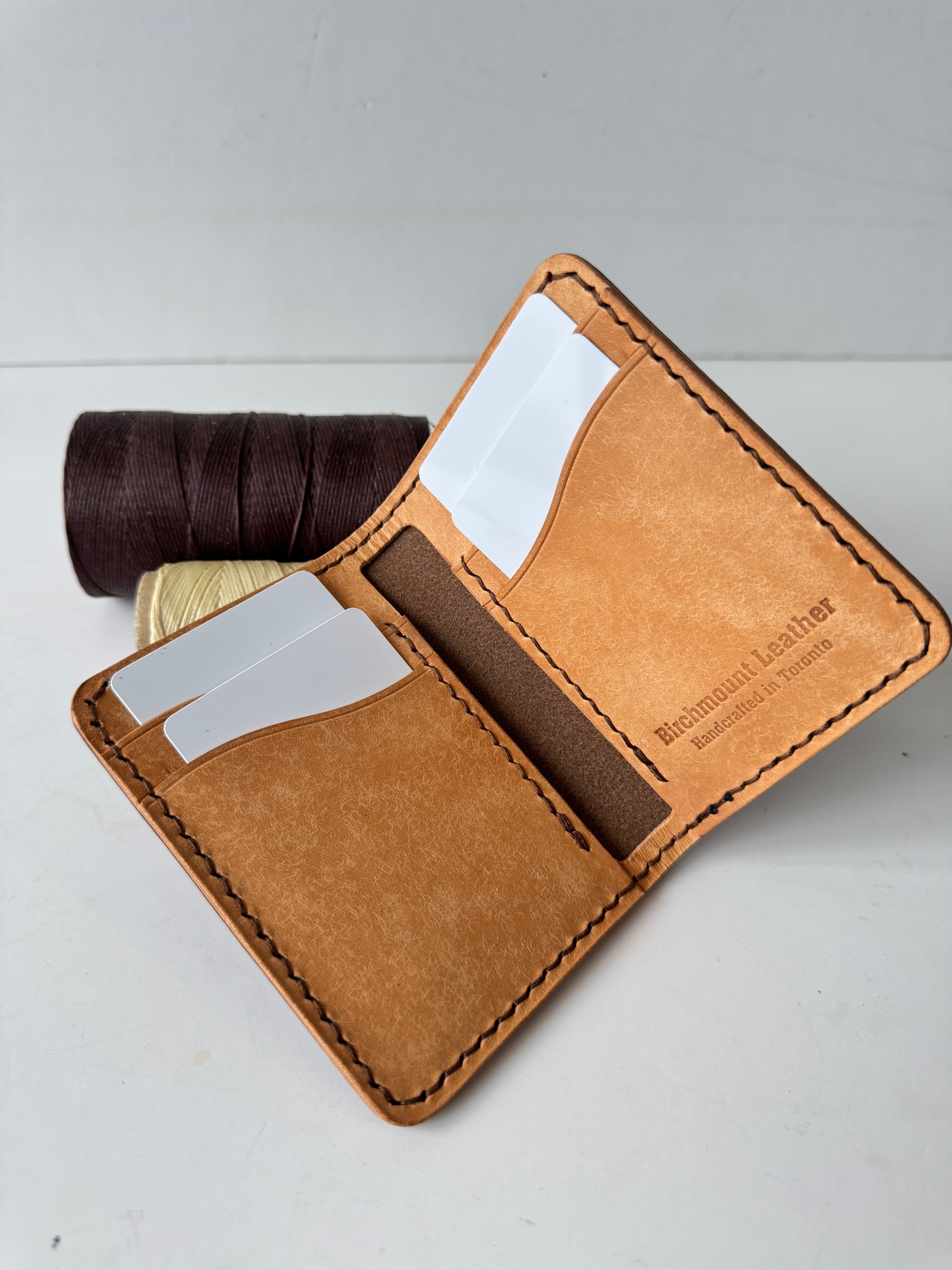 Pueblo Bifold Wallet, Italian Leather, Full Grain Leather, Vertical Wallet, Slim Wallet, Hand Stitched, Multi Colours, Minimalist Wallet