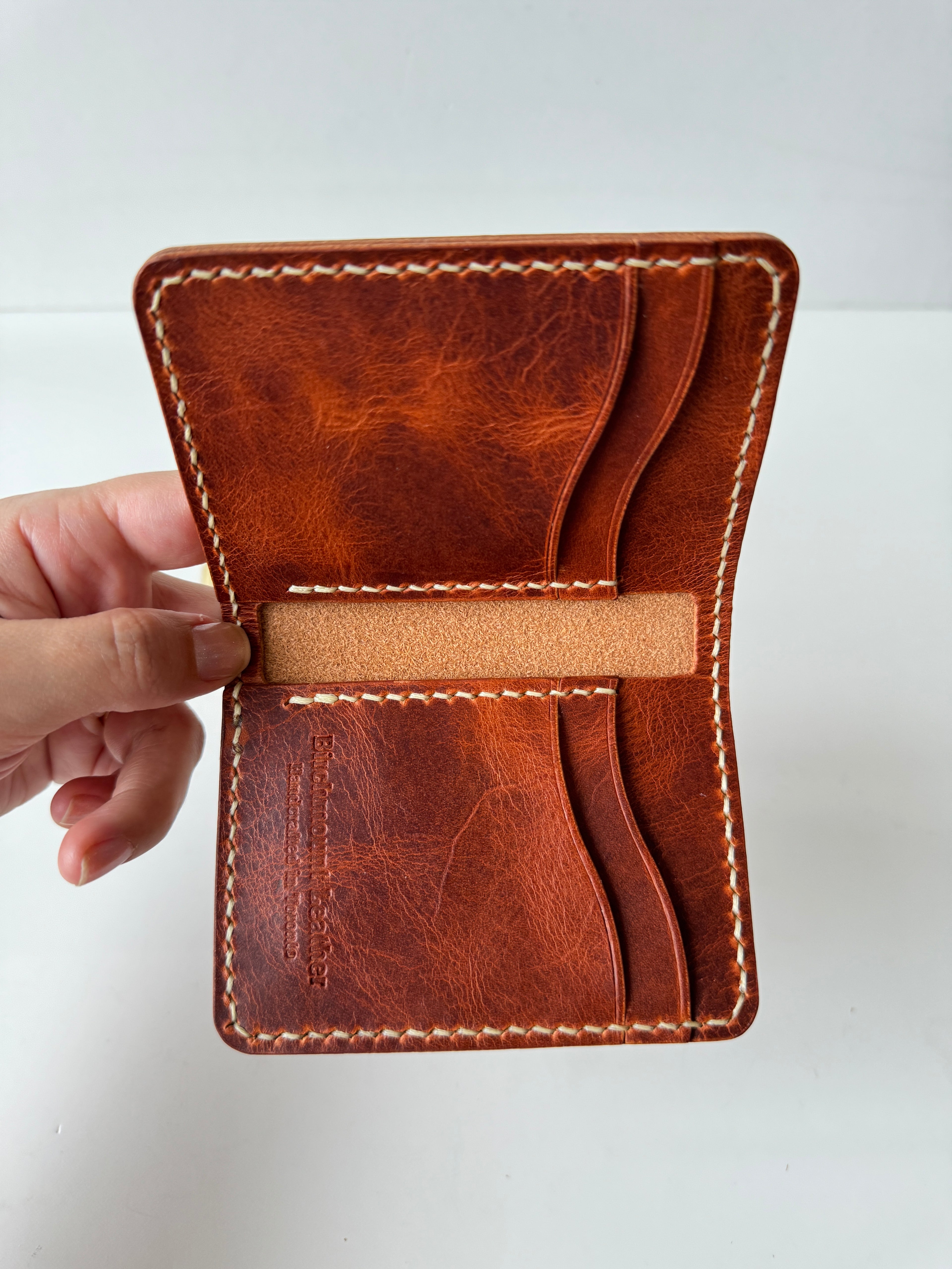 Horween Bifold Wallet, Handmade Wallet, Vertical Wallet, Full Grain Leather, Personalized Wallet, Mens Wallet, Hand Stitched