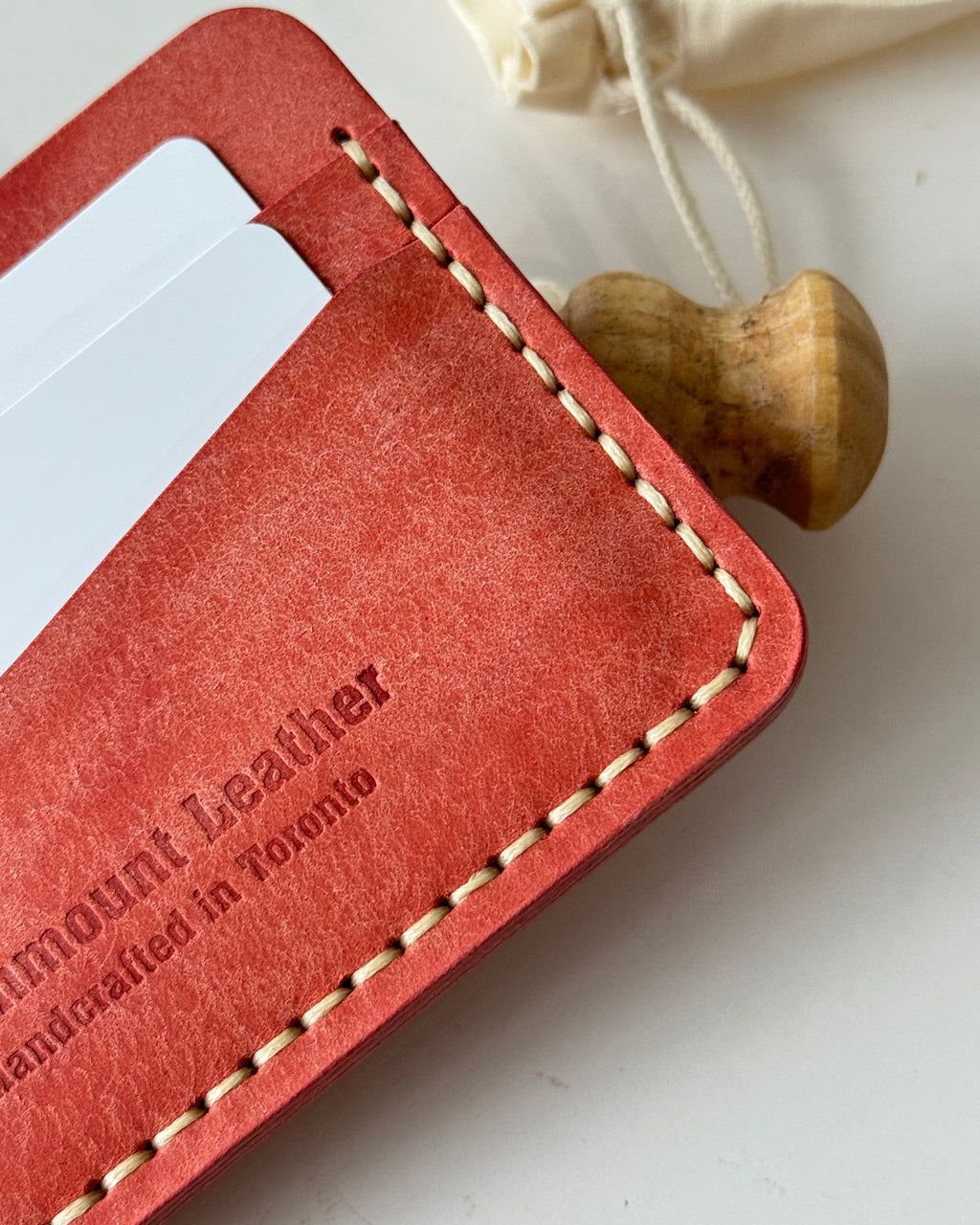 Pink Leather Card Holder, Italian Leather, Antique Pink Pueblo Leather, Full Grain Leather, Minimalist Wallet, Vegetable Tanned Leather
