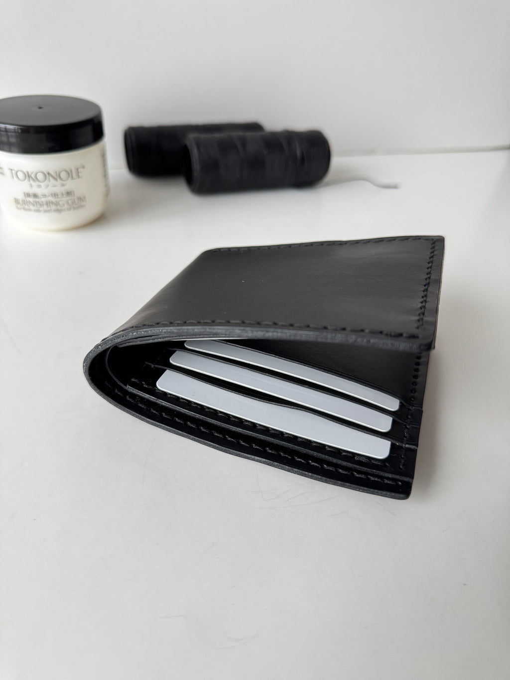 Buttero Black Leather Wallet, Full Grain Wallet, Handmade Wallet, Men's Wallet, Classical Wallet, Hand Stitched, Saddle Stitch