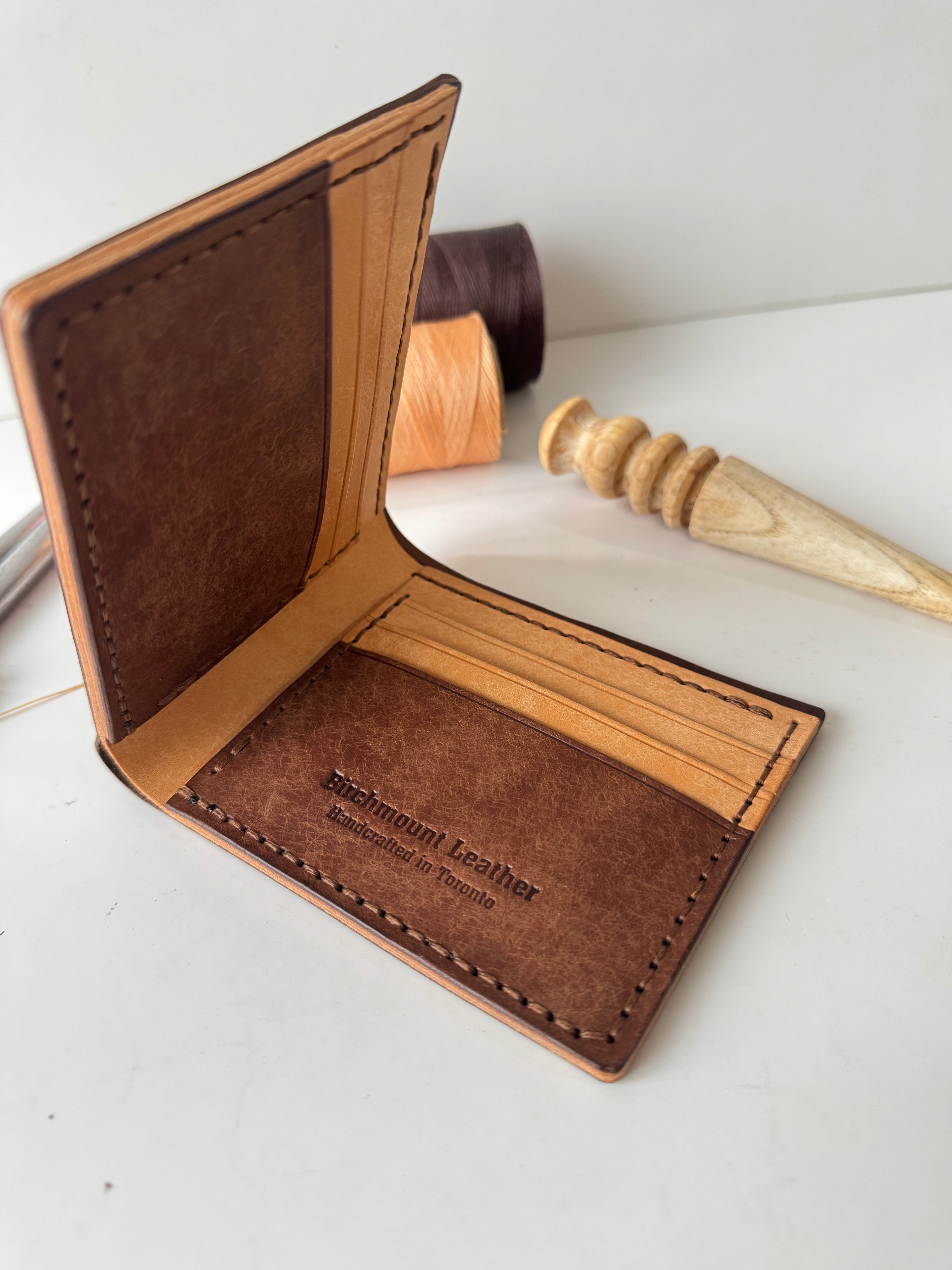 Pueblo Bifold Wallet, Full Grain Wallet, Handmade Wallet, Men's Wallet, Classical Wallet, Italian Leather, Badalassi Carlo