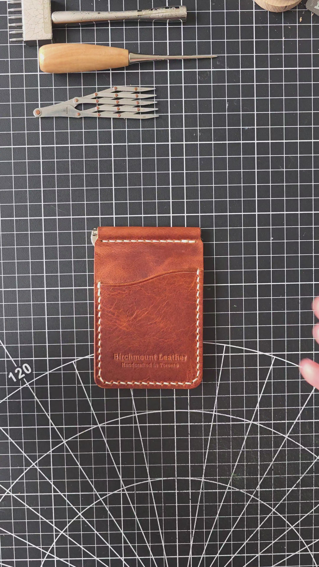 Horween Leather Money Clips Wallet, Bifold Card Holder, Handmade Wallet, Minimalist Wallet, Front Pocket Wallet