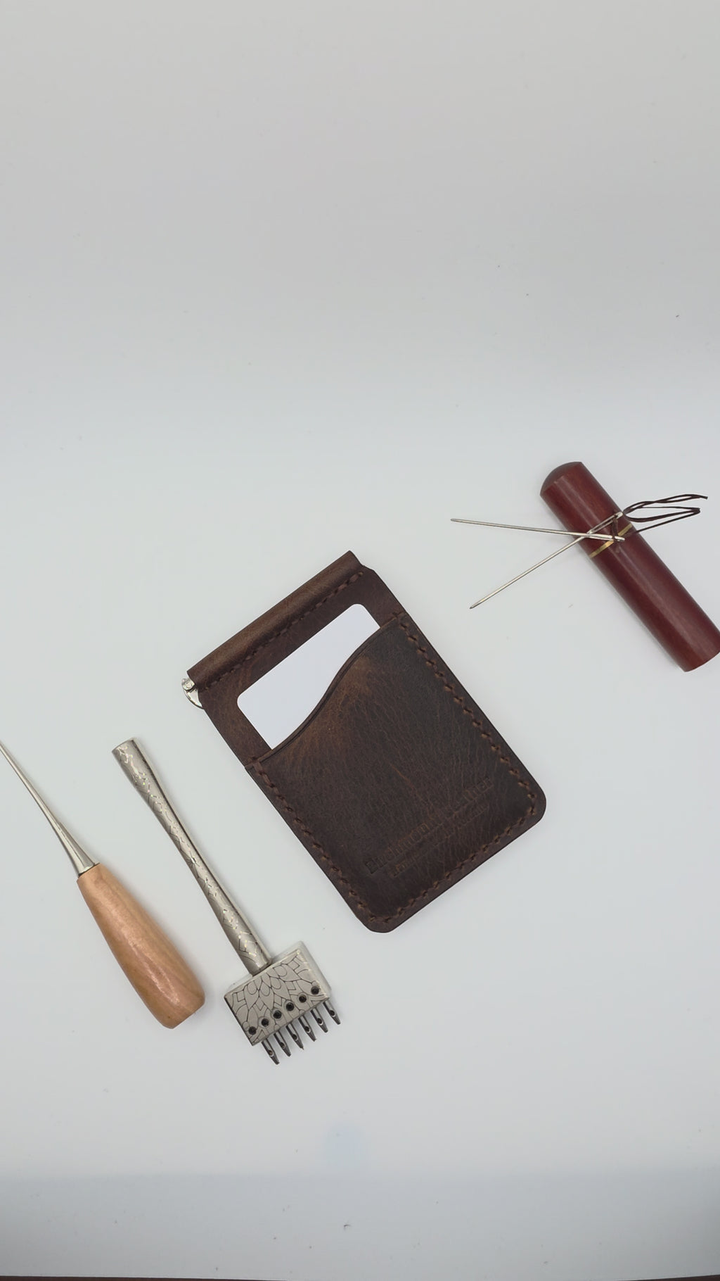 Horween Money Clip Wallet, Full Grain Leather , Veg Tanned Leather Horween Leather, EDC